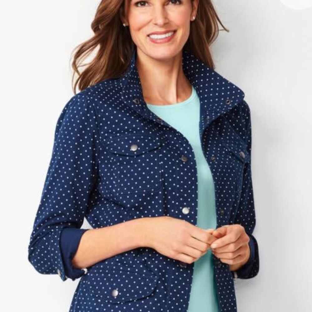 Talbots Polka Dot Utility Jacket Size M